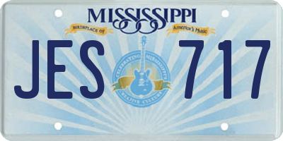 MS license plate JES717