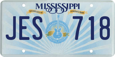 MS license plate JES718