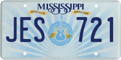 MS license plate JES721