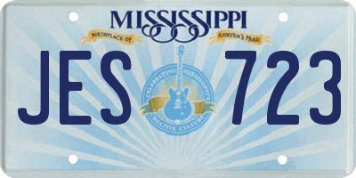 MS license plate JES723