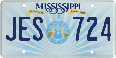 MS license plate JES724