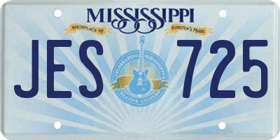 MS license plate JES725