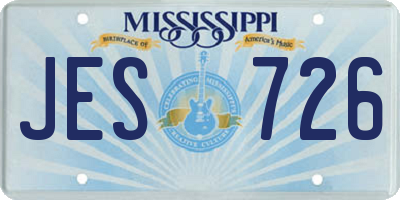 MS license plate JES726