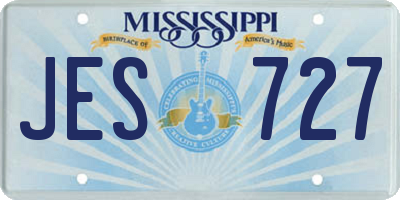 MS license plate JES727