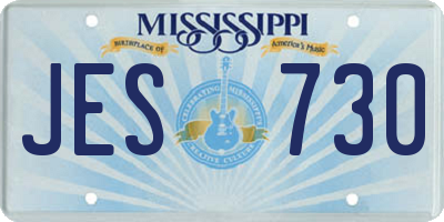 MS license plate JES730