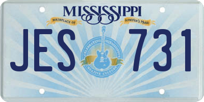 MS license plate JES731