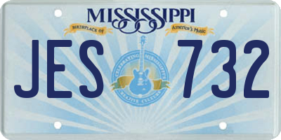 MS license plate JES732