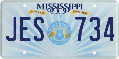 MS license plate JES734