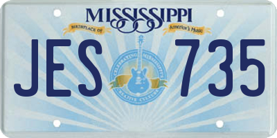 MS license plate JES735