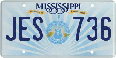 MS license plate JES736
