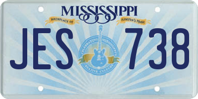 MS license plate JES738