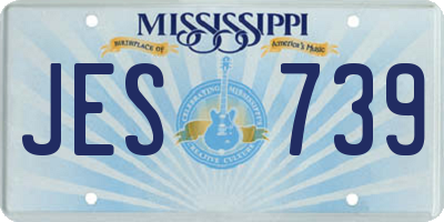 MS license plate JES739