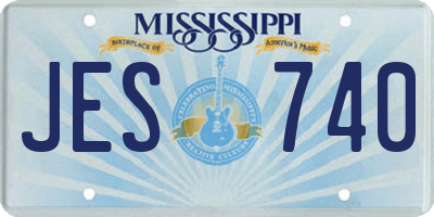 MS license plate JES740