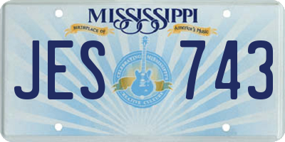 MS license plate JES743