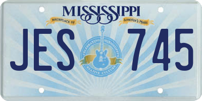 MS license plate JES745