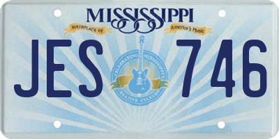 MS license plate JES746