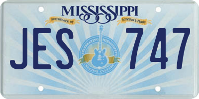 MS license plate JES747