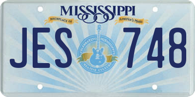 MS license plate JES748