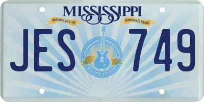 MS license plate JES749
