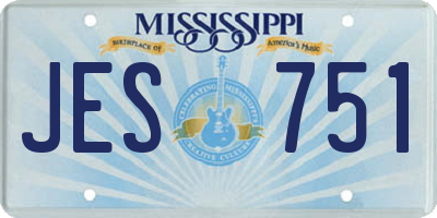 MS license plate JES751