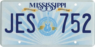MS license plate JES752