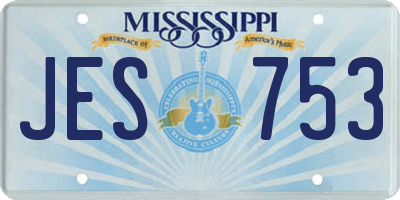 MS license plate JES753