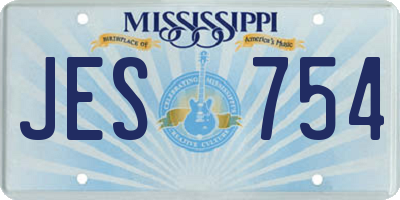 MS license plate JES754