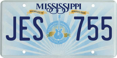 MS license plate JES755