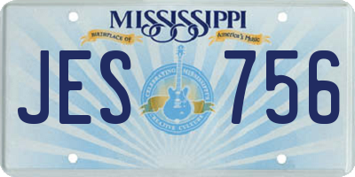 MS license plate JES756
