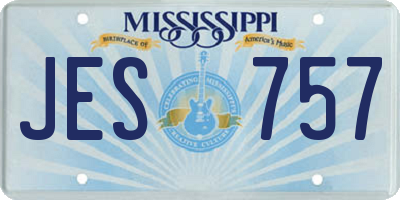 MS license plate JES757