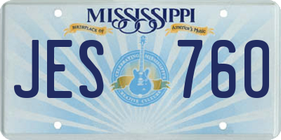 MS license plate JES760