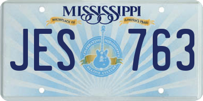 MS license plate JES763