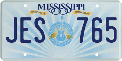 MS license plate JES765