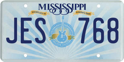 MS license plate JES768