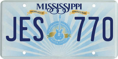 MS license plate JES770