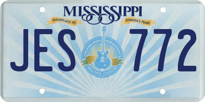 MS license plate JES772