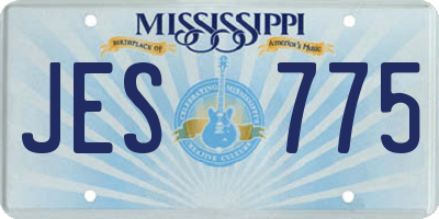 MS license plate JES775