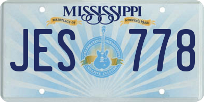 MS license plate JES778