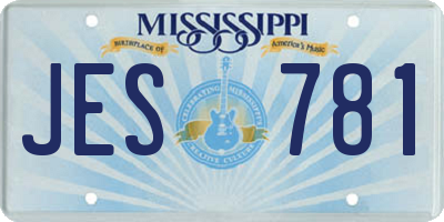 MS license plate JES781