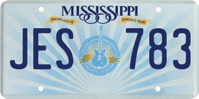 MS license plate JES783
