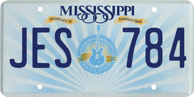 MS license plate JES784