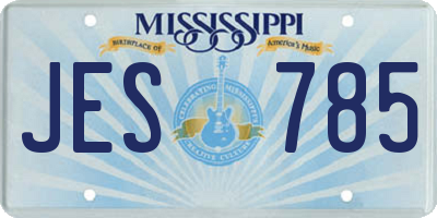 MS license plate JES785