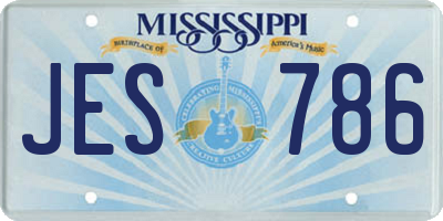 MS license plate JES786