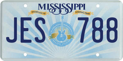 MS license plate JES788