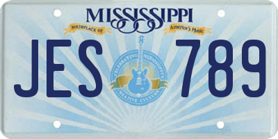 MS license plate JES789