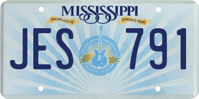 MS license plate JES791