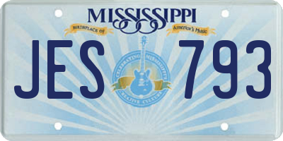 MS license plate JES793