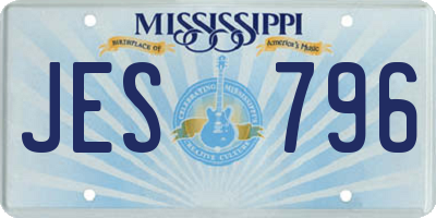 MS license plate JES796