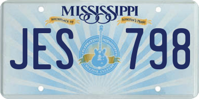 MS license plate JES798