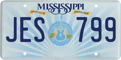 MS license plate JES799